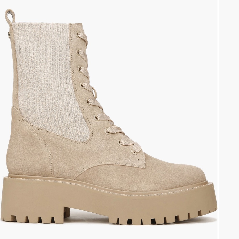Sam Edelman Evina Beige Lace-Up Platform Boots. Never worn. Too big for me.